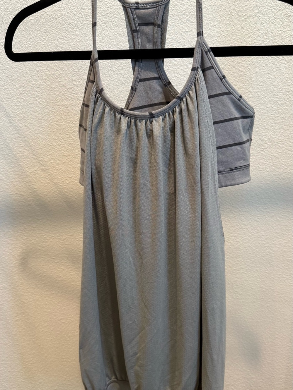 lululemon athletica Light Gray Racerback Tank with Built-In Shelf Bra